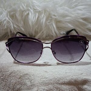 NWOT Womens Mercedes Benz Purple & Silver Sunglasses